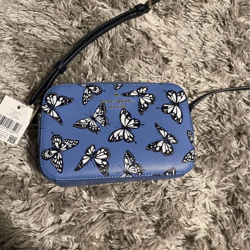 Kate Spade Blue Butterfly Crossbody Bag